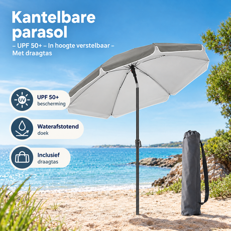 Praktische toepassing en keuzehulp voor kantelbare parasol