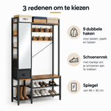 Belangrijkste voordelen en eigenschappen van kapstok met schoenenrek
