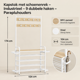 Afmetingen en productspecificaties van kapstok met schoenenrek