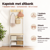 Belangrijkste voordelen en eigenschappen van kapstok met zitbank