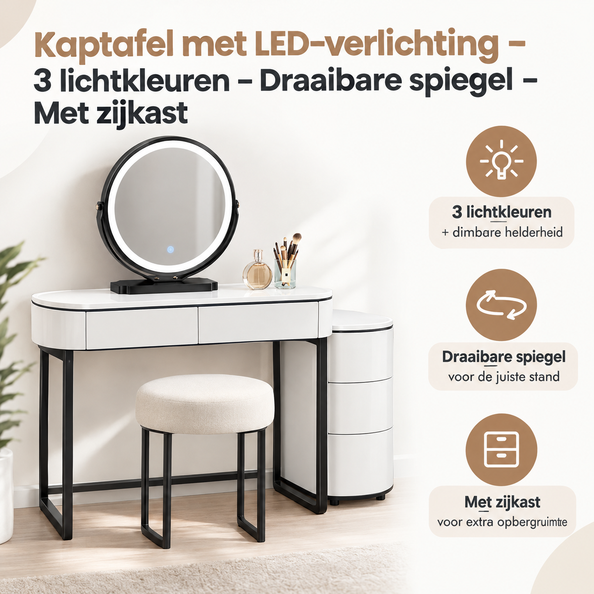Belangrijkste voordelen en eigenschappen van kaptafel met LED-verlichting