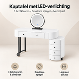 Overzicht van kaptafel met LED-verlichting met de belangrijkste productvoordelen