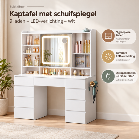 Belangrijkste voordelen en eigenschappen van kaptafel met schuifspiegel