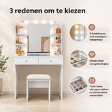 Belangrijkste voordelen en eigenschappen van kaptafel met spiegel en verlichting