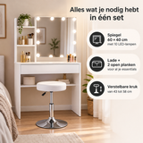 Praktische toepassing en keuzehulp voor kaptafel met spiegel en verlichting