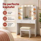 Praktische toepassing en keuzehulp voor kaptafel met spiegel en verlichting