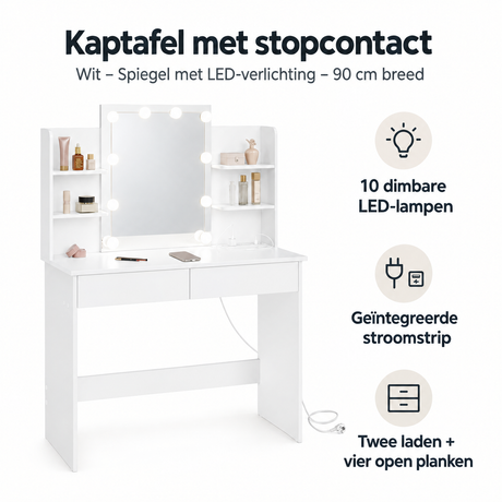 Belangrijkste voordelen en eigenschappen van kaptafel met stopcontact