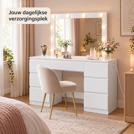 kaptafel met stopcontact in gebruik in een passende praktijksituatie