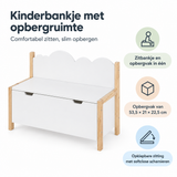 Belangrijkste voordelen en eigenschappen van kinderbankje met opbergruimte