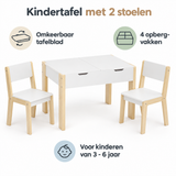 Belangrijkste voordelen en eigenschappen van kindertafel met 2 stoelen