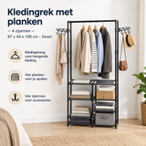 Praktische toepassing en keuzehulp voor kledingrek met planken