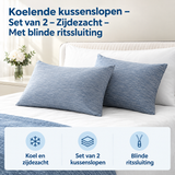 Set van 2 zijdezachte koelende kussenslopen met blinde ritssluiting van BukkitBow, ideaal voor een comfortabele nachtrust.