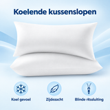 Set van 2 BukkitBow koelende kussenslopen, zijdezacht met blinde ritssluiting, ideaal voor verkoeling en comfort.