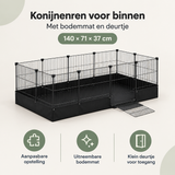 Overzicht van konijnenren binnen met de belangrijkste productvoordelen