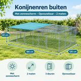 Afmetingen en productspecificaties van konijnenren buiten