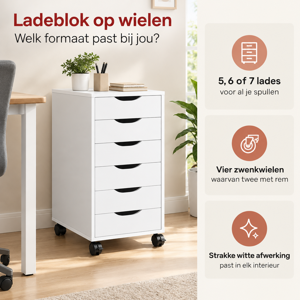 Praktische toepassing en keuzehulp voor ladeblok op wielen