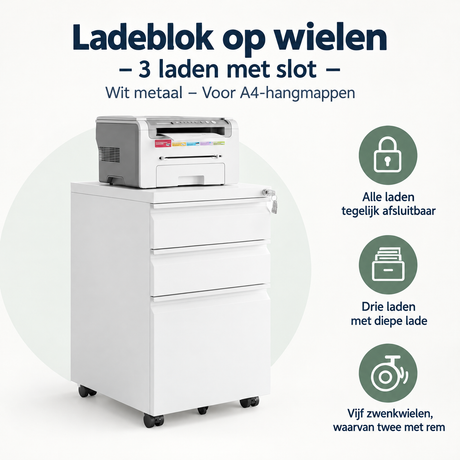 Overzicht van ladeblok op wielen met de belangrijkste productvoordelen