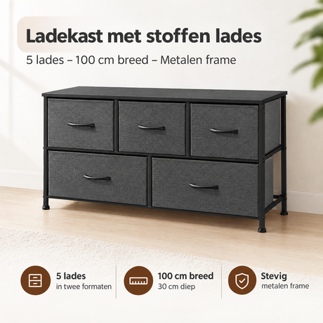 Belangrijkste voordelen en eigenschappen van ladekast met stoffen lades