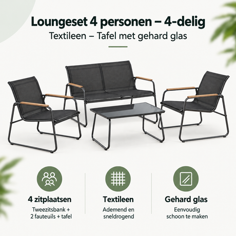 Belangrijkste voordelen en eigenschappen van loungeset 4 personen