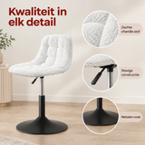 Detail van materiaal en afwerking van make-up kruk