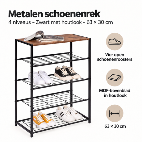 Belangrijkste voordelen en eigenschappen van metalen schoenenrek