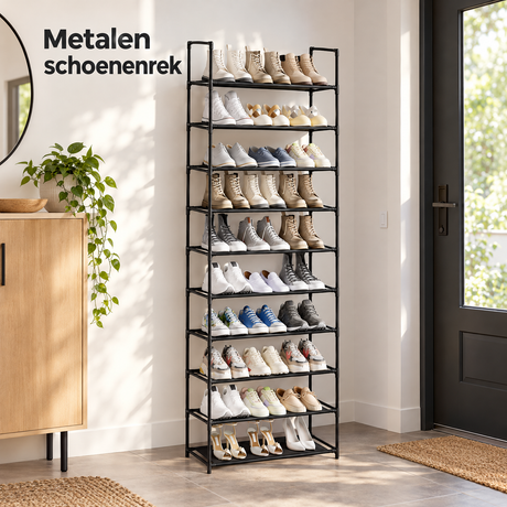 metalen schoenenrek in gebruik in een passende praktijksituatie