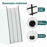 Detail van materiaal en afwerking van modulaire dierenren