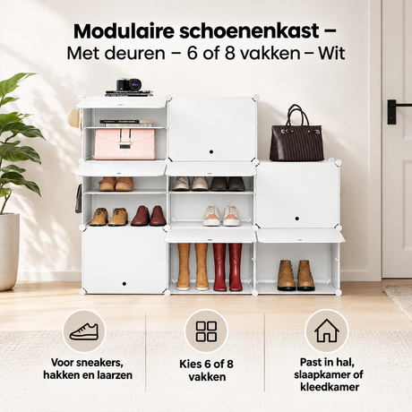 Praktische toepassing en keuzehulp voor modulaire schoenenkast