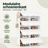Overzicht van modulaire schoenenkast met de belangrijkste productvoordelen