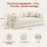 Afmetingen en productspecificaties van modulaire slaapbank