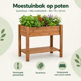 Overzicht van moestuinbak op poten met de belangrijkste productvoordelen