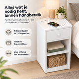 Praktische toepassing en keuzehulp voor nachtkastje met stopcontact