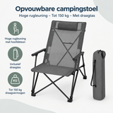 Overzicht van opvouwbare campingstoel met de belangrijkste productvoordelen