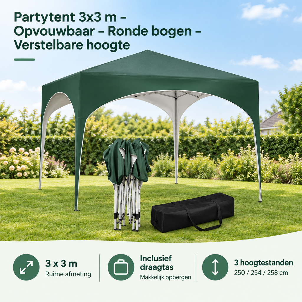 Praktische toepassing en keuzehulp voor partytent 3x3 m
