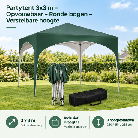 Praktische toepassing en keuzehulp voor partytent 3x3 m