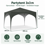 Afmetingen en productspecificaties van partytent 3x3 m