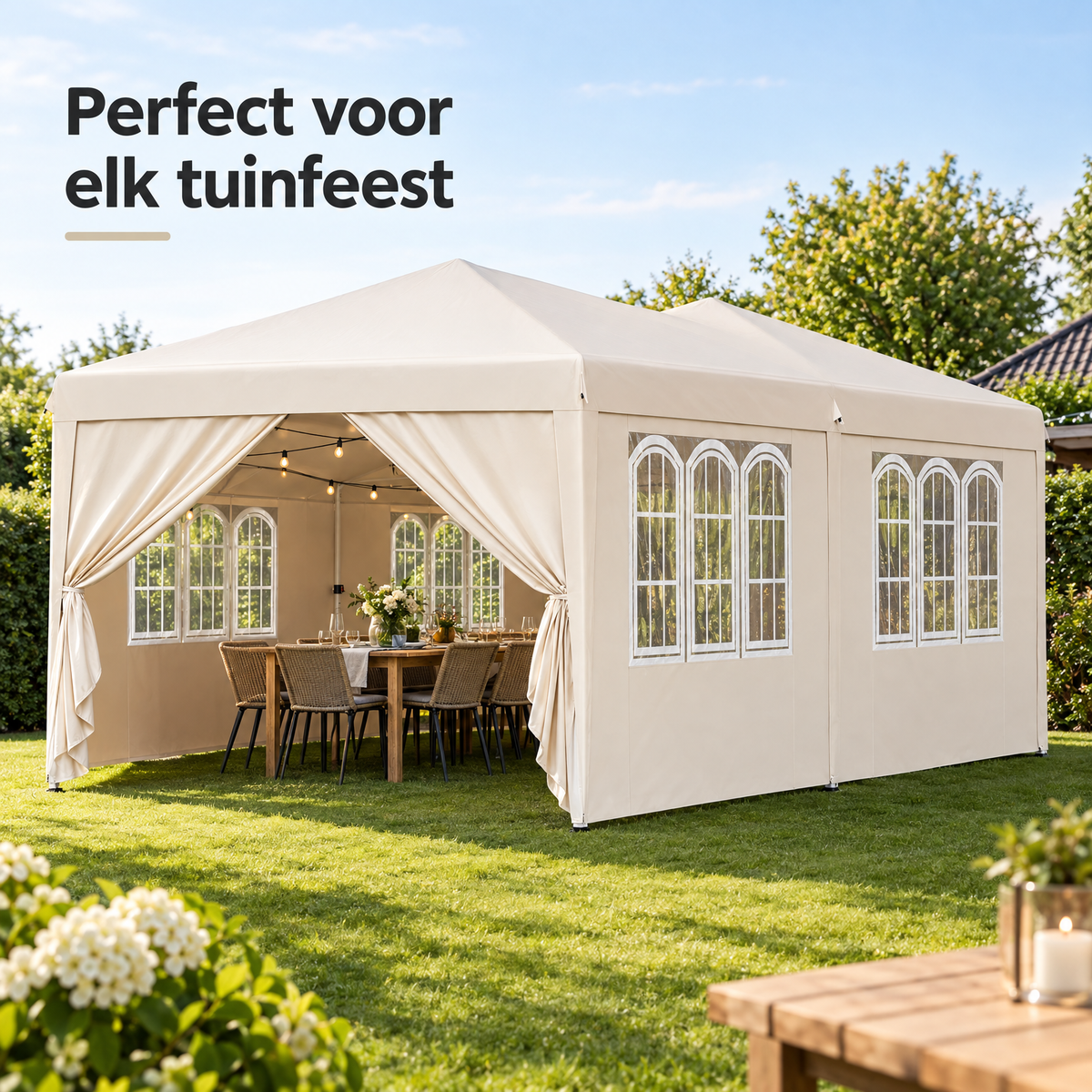 partytent 3x6 in gebruik in een passende praktijksituatie
