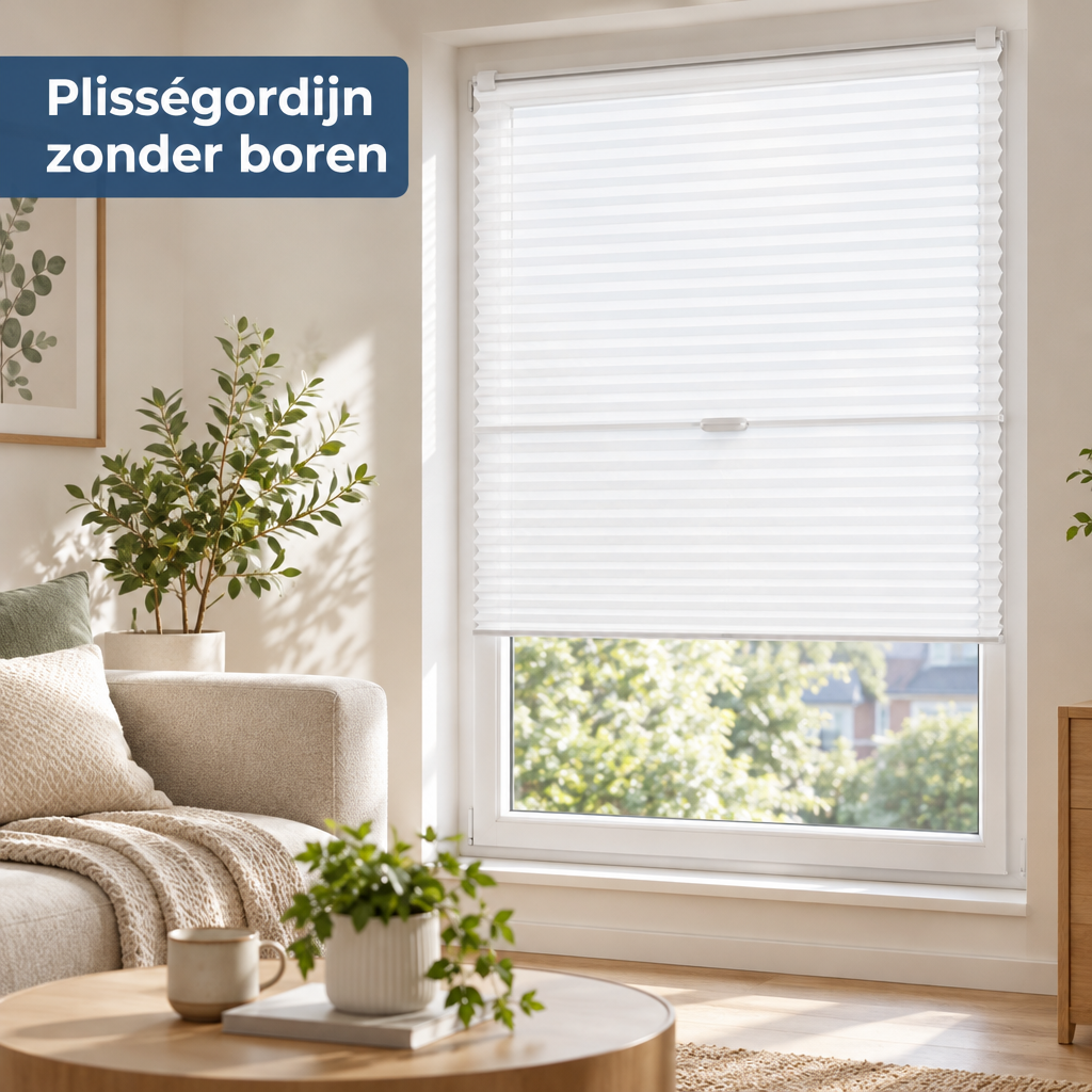 plisségordijn zonder boren in gebruik in een passende praktijksituatie