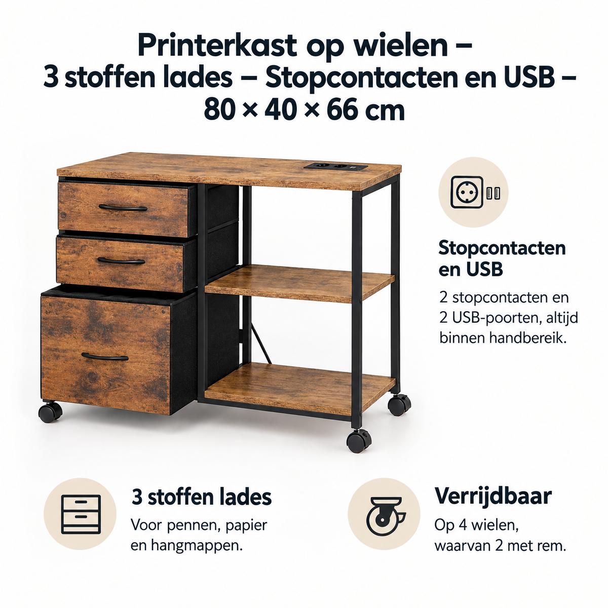 Belangrijkste voordelen en eigenschappen van printerkast op wielen