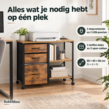 Praktische toepassing en keuzehulp voor printerkast op wielen