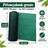 Afmetingen en productspecificaties van privacydoek groen