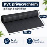 Afmetingen en productspecificaties van PVC privacyscherm
