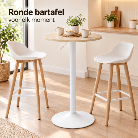 ronde bartafel in gebruik in een passende praktijksituatie