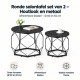 Belangrijkste voordelen en eigenschappen van ronde salontafel set van 2