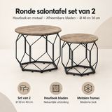 Overzicht van ronde salontafel set van 2 met de belangrijkste productvoordelen