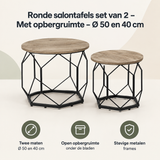 Overzicht van ronde salontafels set van 2 met de belangrijkste productvoordelen