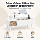 Overzicht van salontafel met liftfunctie met de belangrijkste productvoordelen