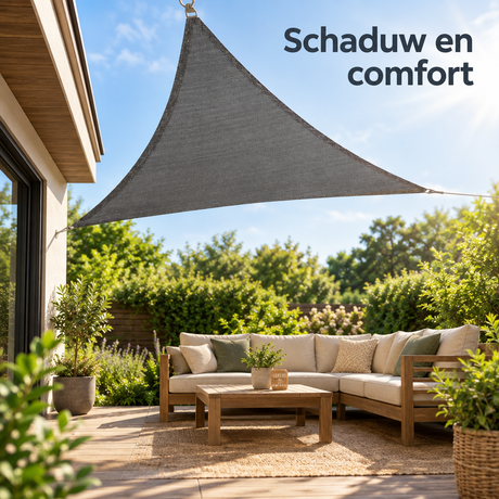 schaduwdoek driehoek in gebruik in een passende praktijksituatie