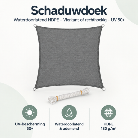 Overzicht van schaduwdoek met de belangrijkste productvoordelen