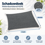 Afmetingen en productspecificaties van schaduwdoek waterdoorlatend